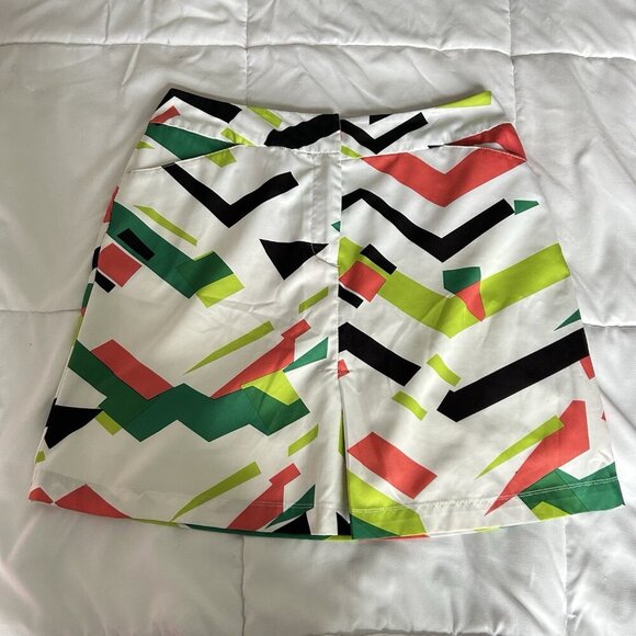 Tail White Label Womens 2 Skirt Skort Geometric Green Pink Golf Tennis Pockets - Picture 1 of 10